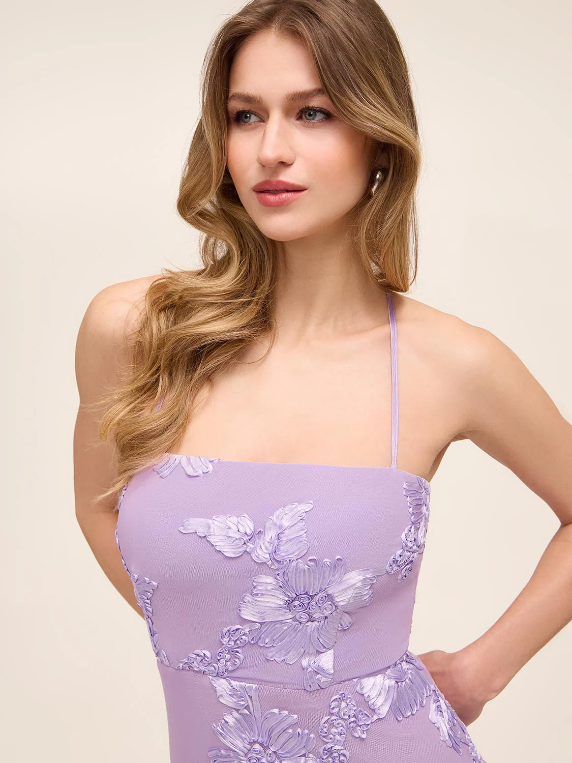 Mermaid Slim Strapless Backless Floral Embellished Formal Evening Dress