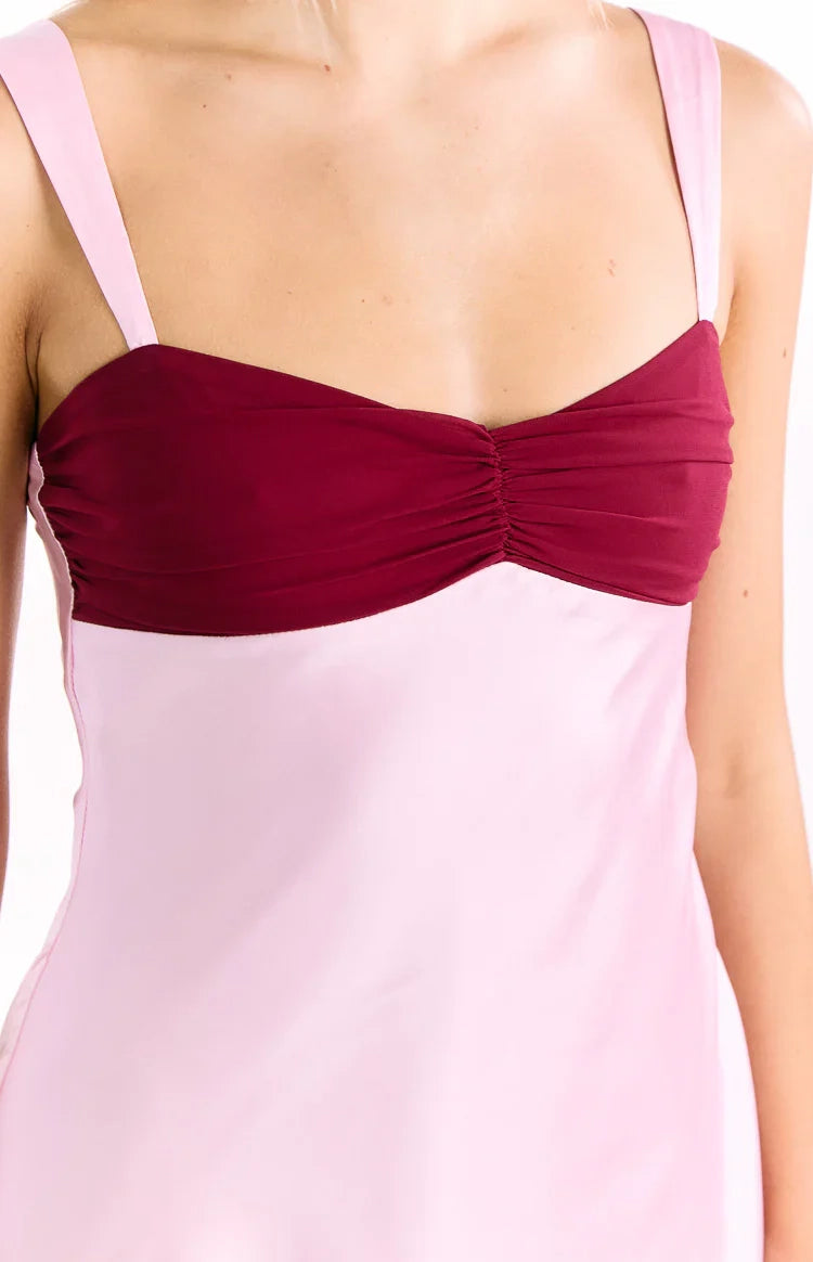 Colorblock A-Line Sweetheart Spaghetti Straps Open Back Mini Homecoming Dress