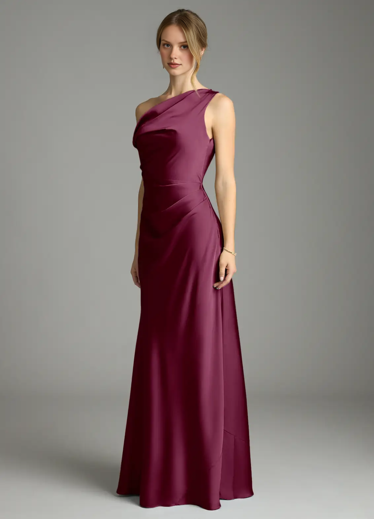Elegant Off-the-Shoulder Satin Evening Gown with Mermaid Silhouette Party Wedding Guest Bridesmaid Dresses