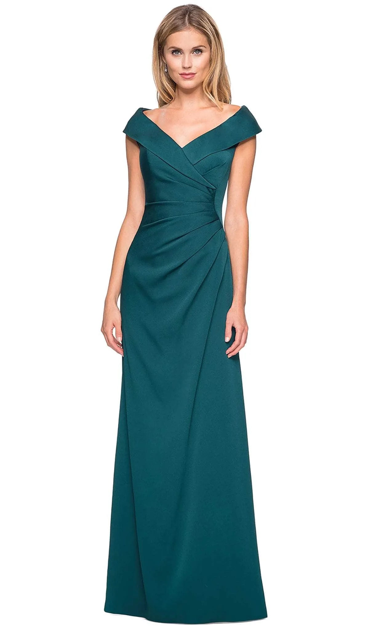 Elegant Sheath Off-the-Shoulder Satin Maxi Dress with Ruched Detail Evening Dress
