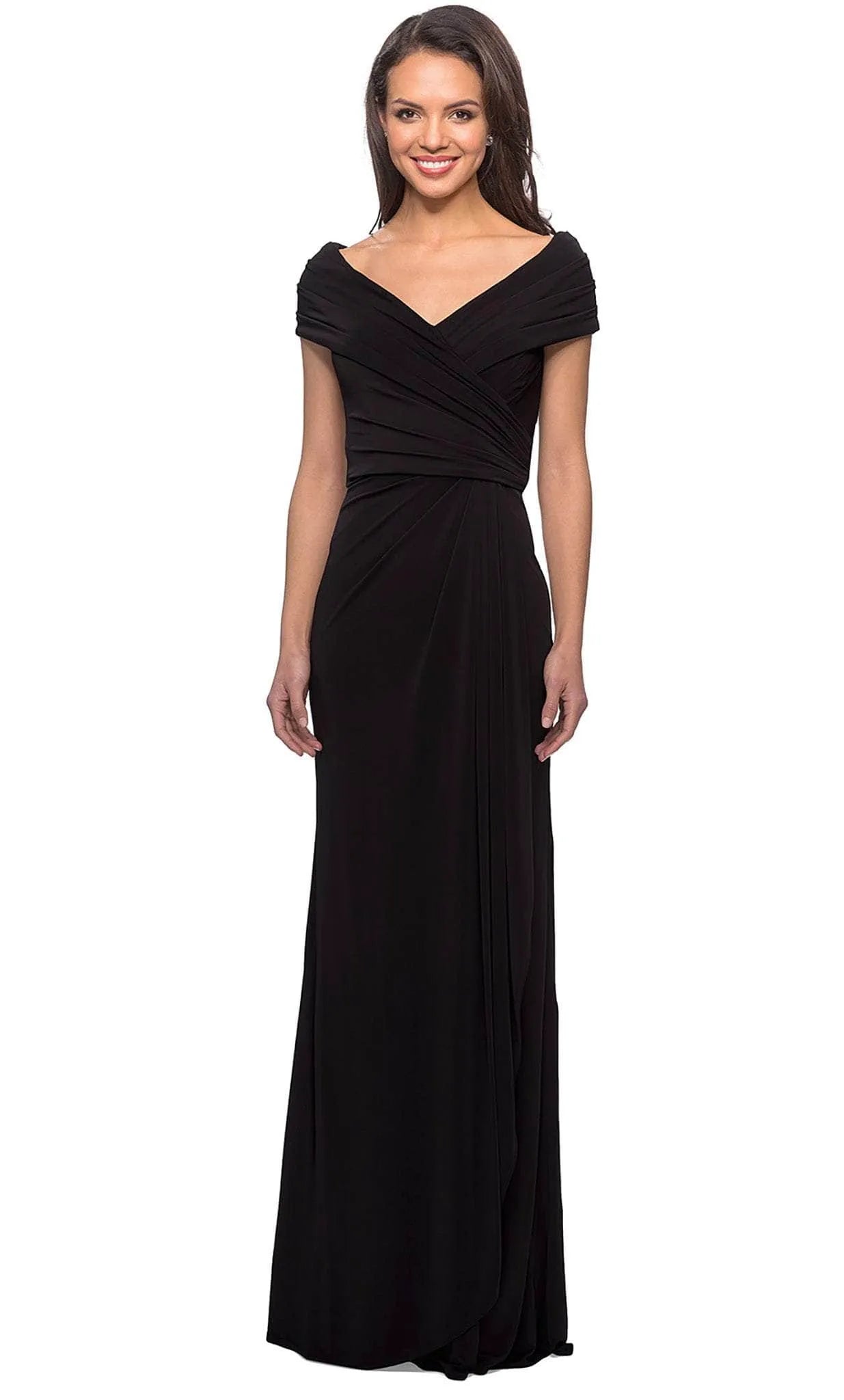 Elegant Sheath Off-the-Shoulder Satin Maxi Dress with Ruched Detail Evening Dress