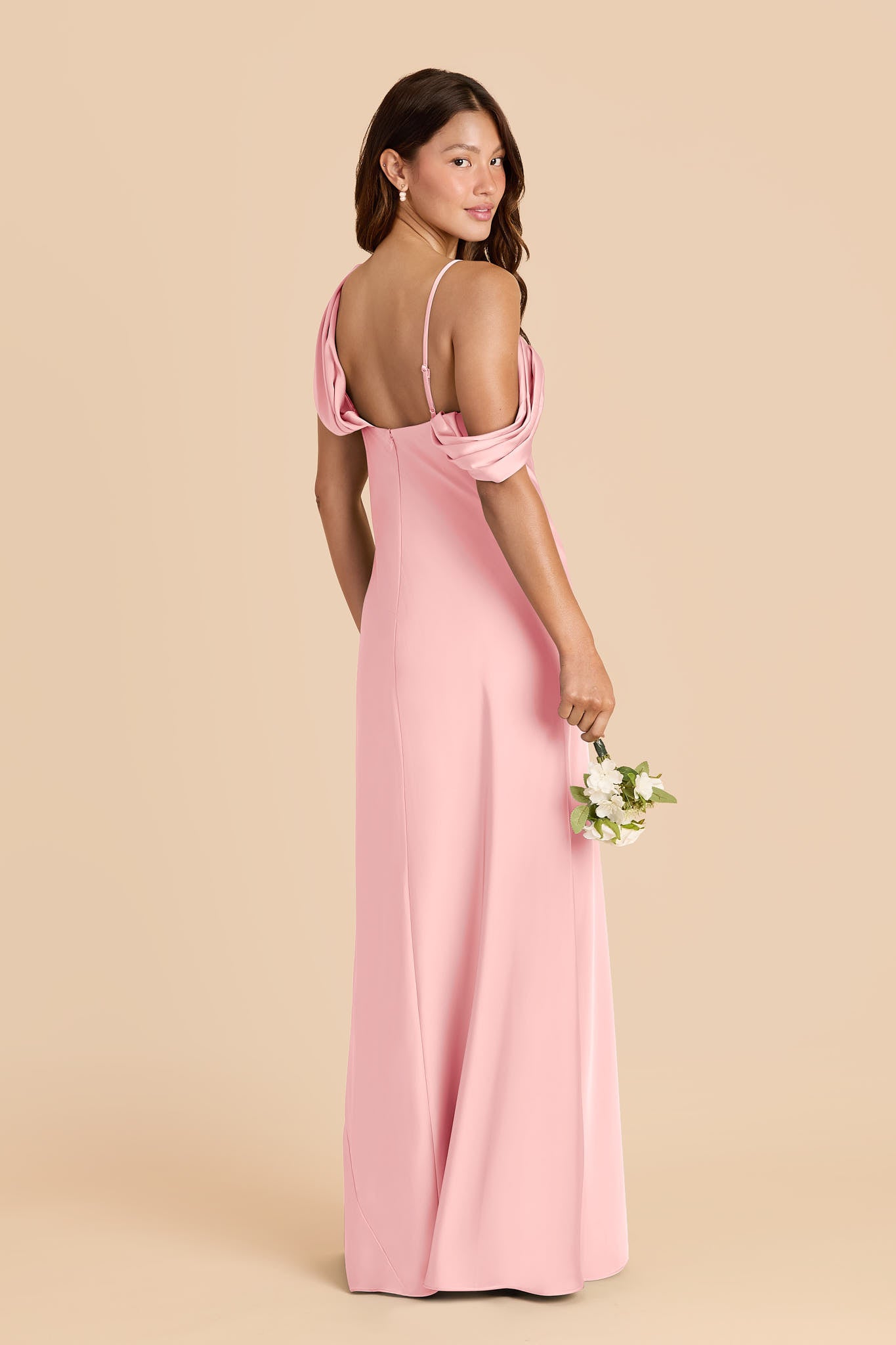 Women's Asymmetrical One-Shoulder Satin Maxi Dress with Draped Bodice Formal Evening Gown