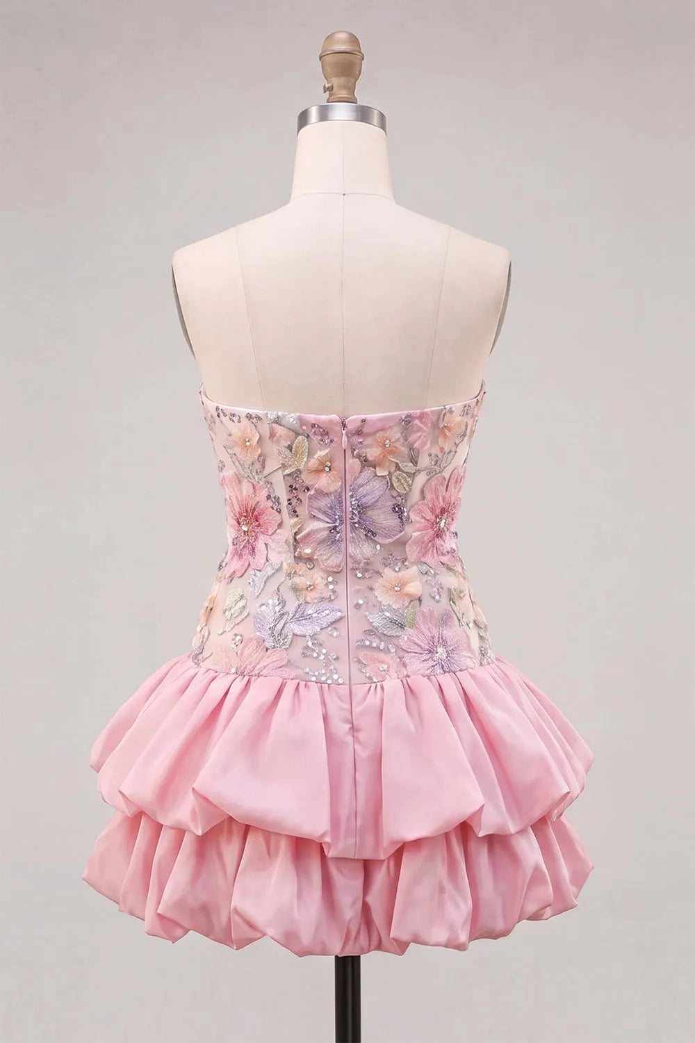 Playful A‑Line Strapless Sleeveless Open‑Back Short Homecoming Dress