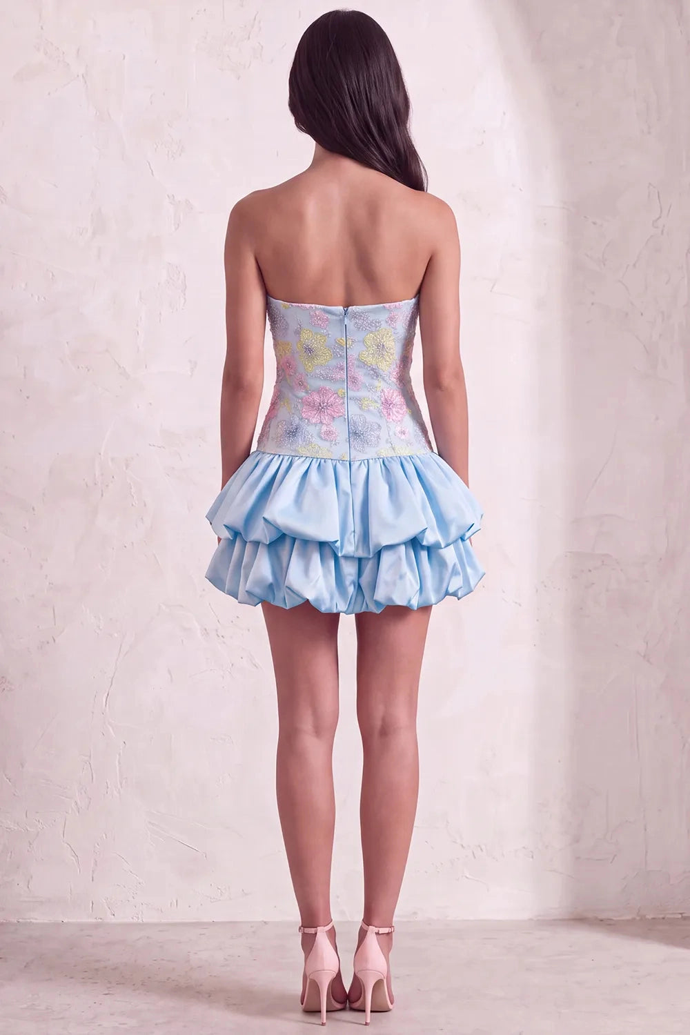 Playful A‑Line Strapless Sleeveless Open‑Back Short Homecoming Dress