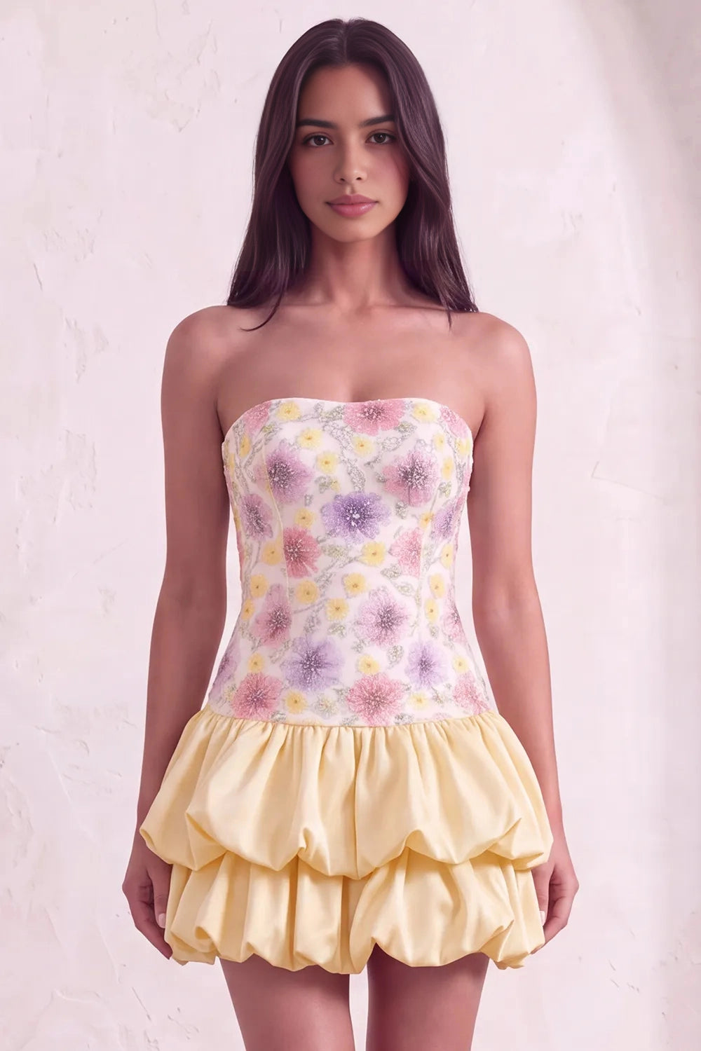 Playful A‑Line Strapless Sleeveless Open‑Back Short Homecoming Dress