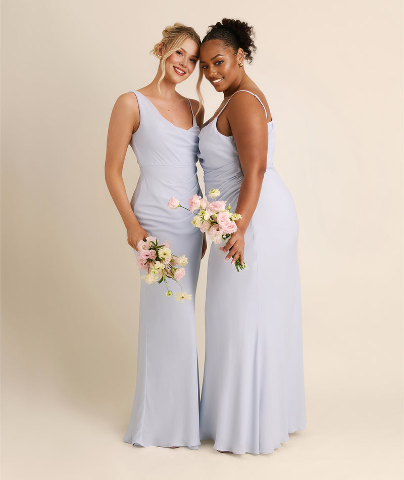 Cowl Asymmetrical Chiffon Bridesmaid Dress Elegant Sleeveless With Draped Neckline Pleated Waist Party Wedding Guest Dresses
