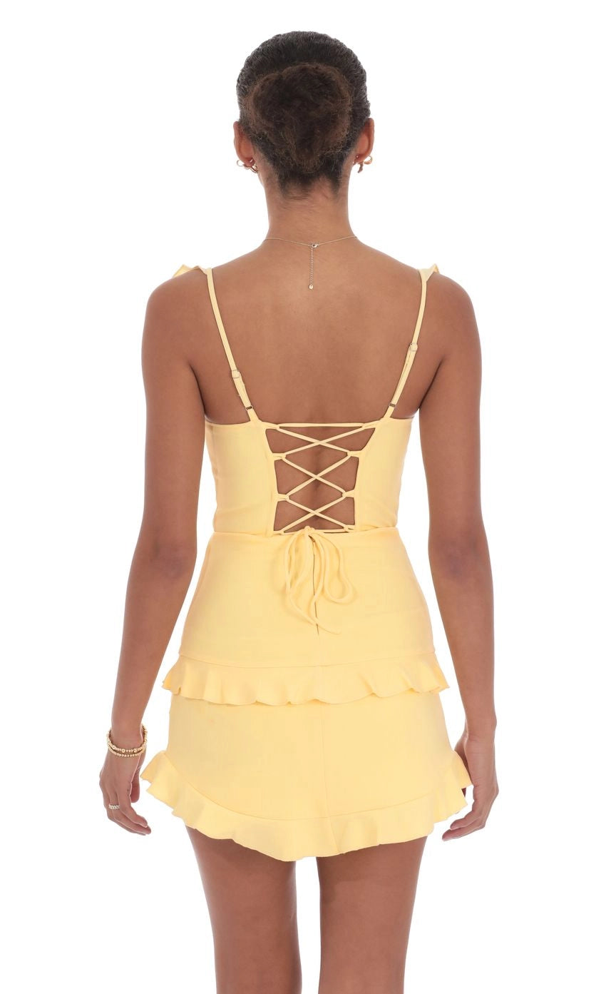 Pastel Sheath Sweetheart Ruffle Strap Lace Up Back Mini Homecoming Dress