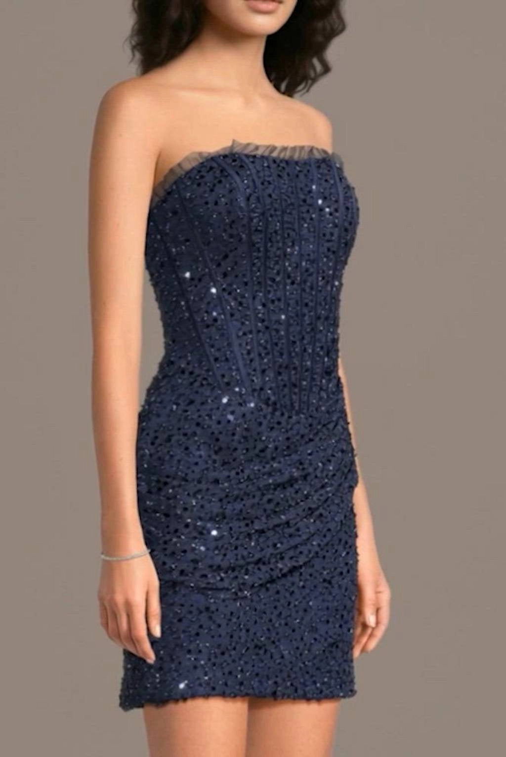 Sparkly Corset Strapless Mini Homecoming Dress