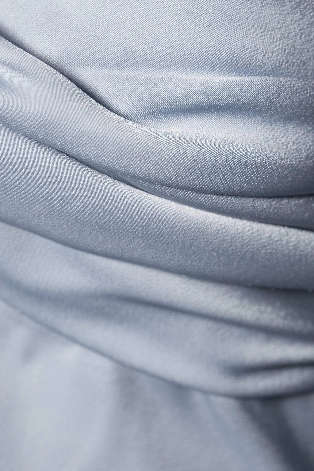 Light Blue Satin A Line Strapless Zip Back Mini Homecoming Dress