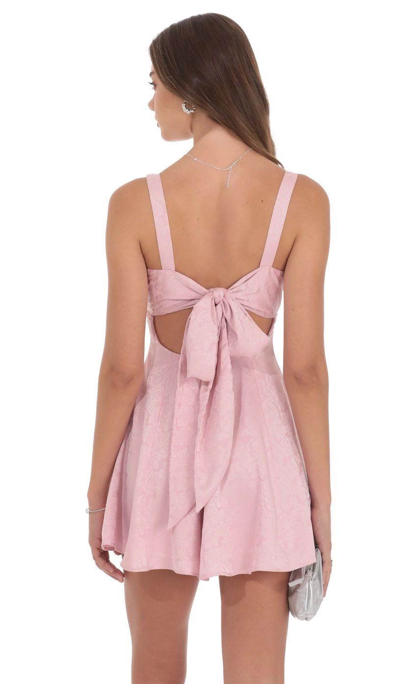 Romantic Fit Flare V Neck Sleeveless Bow Back Mini Homecoming Dress