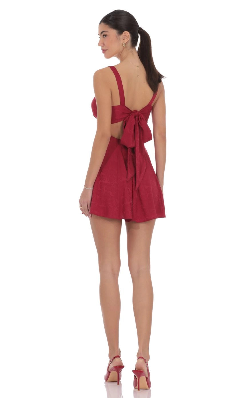 Romantic Fit Flare V Neck Sleeveless Bow Back Mini Homecoming Dress