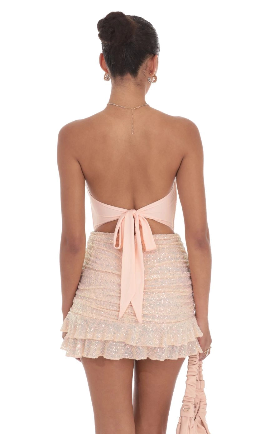 Skyblue Bodycon Strapless Sleeveless Tie Back Mini Homecoming Dress