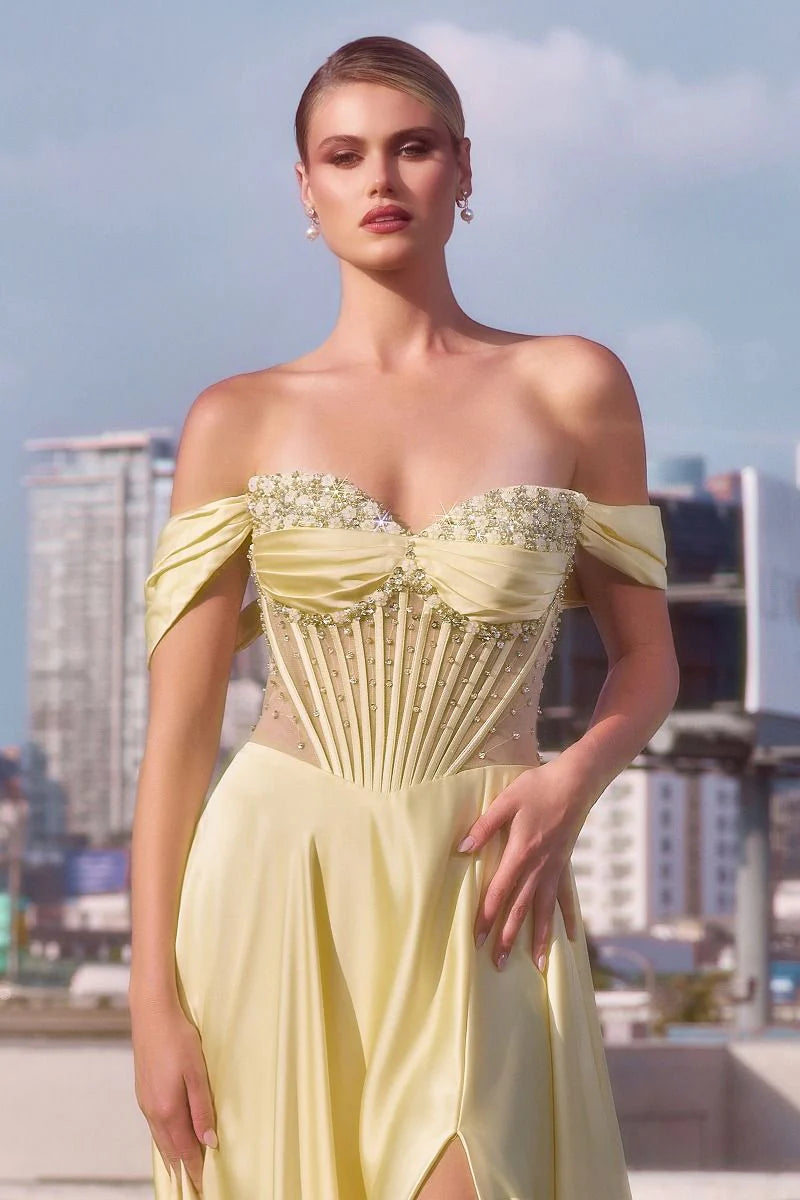 Regal Ballgown Sweetheart Strapless Satin Long Beaded Corset Prom Dress