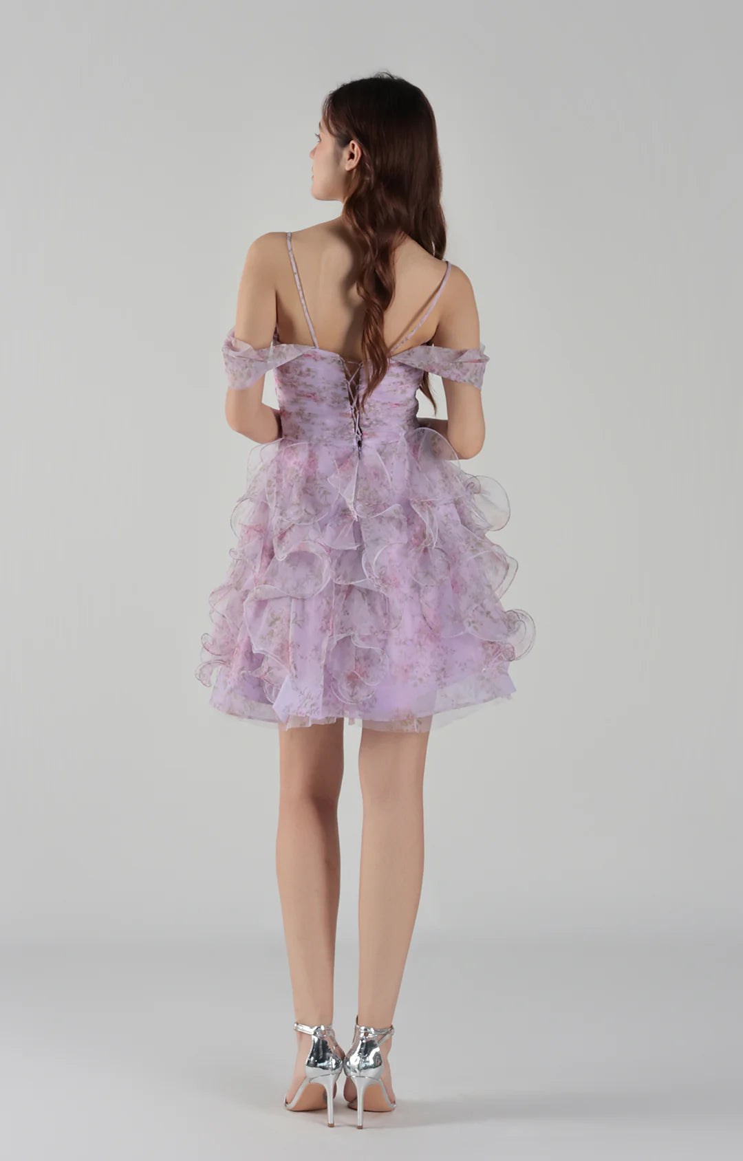Romantic ALine Sweetheart Tulle Short OffShoulder Ruffle Homecoming Dress