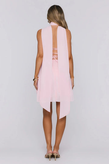 Romantic Flared Strapless Sleeveless Chiffon Mini Ruched Lace-up Party Dress With Scarf