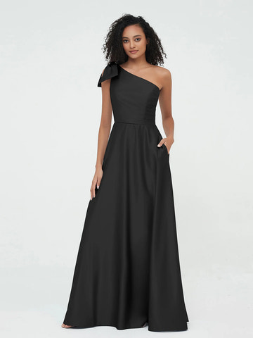 Boat Neck Flutter Sleeve Chiffon A-Line Bridesmaid Maxi Dress with Waist Tie & Pockets
