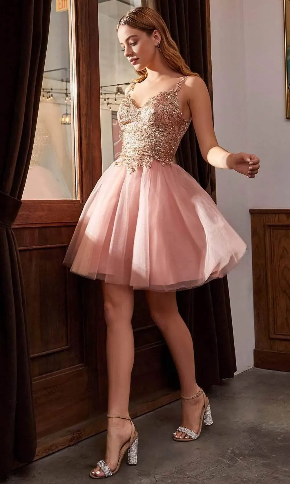 Sparkling A Line Sweetheart Tulle Short Beaded Homecoming Dress