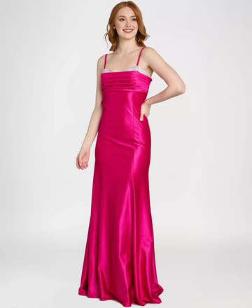 Sparkling Mermaid Spaghetti Neck Satin Floor Length Cutout Rhinestone Prom Dress