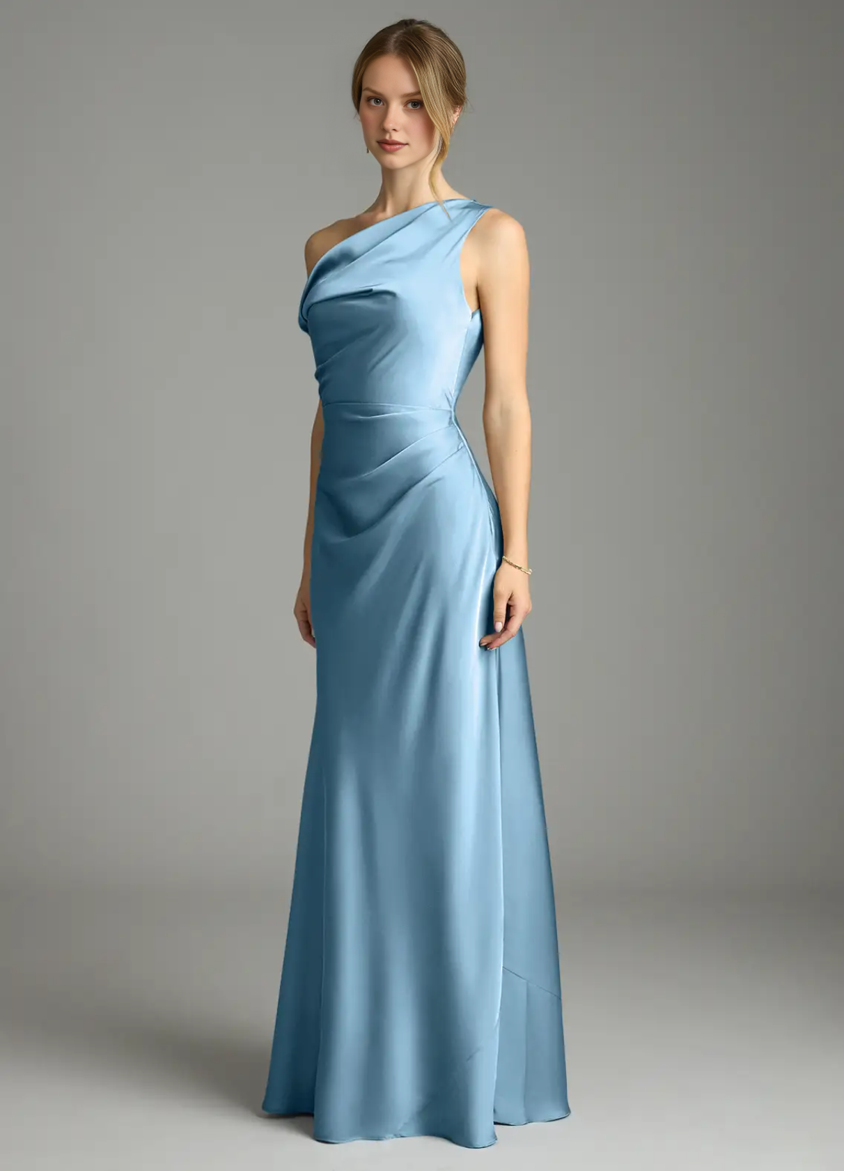 Elegant Off-the-Shoulder Satin Evening Gown with Mermaid Silhouette Party Wedding Guest Bridesmaid Dresses