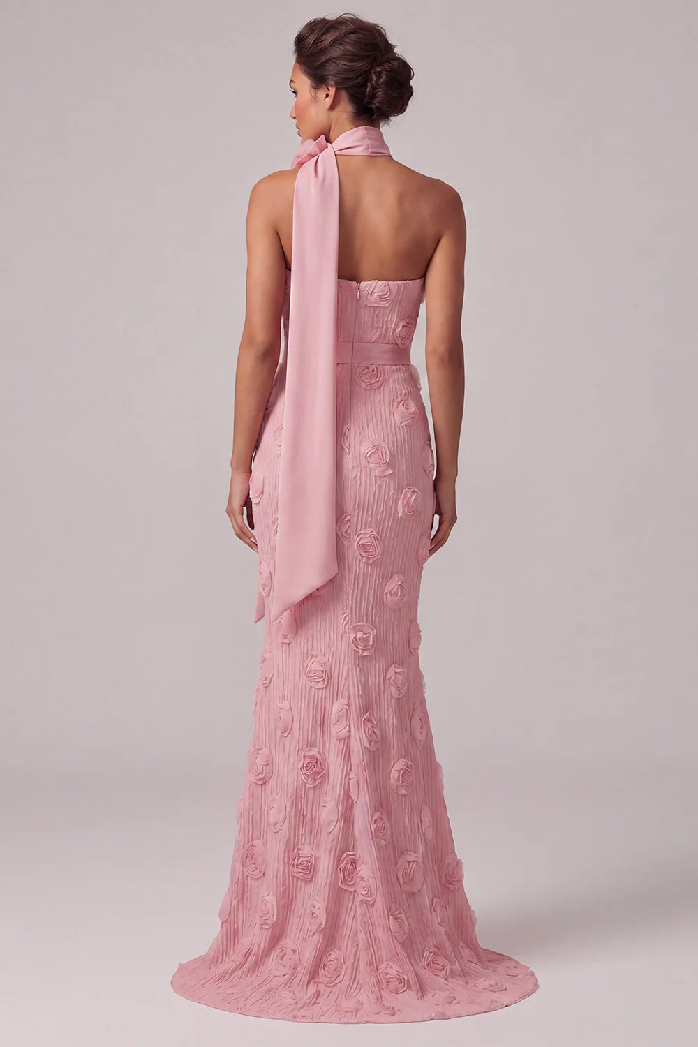 Elegant Mermaid Strapless Floor-Length Mother of the Bride Dress Floral Formal Gown