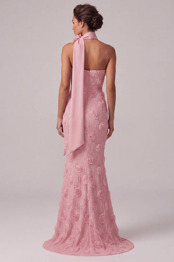 Elegant Mermaid Strapless Floor-Length Mother of the Bride Dress Floral Formal Gown