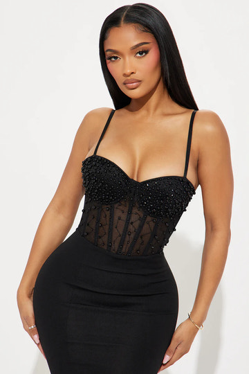 Stunning Mermaid Sweetheart Mesh Maxi Beaded Formal Corset Evening Gown