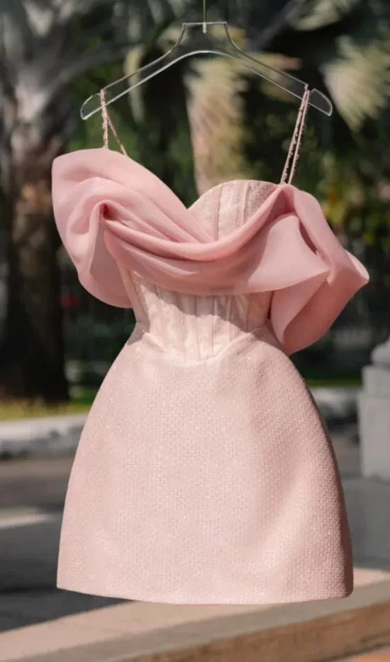 Fitted Sweetheart Neckline Off-Shoulder Beaded Ruched Satin Homecoming Dress Mini Cocktail Dress