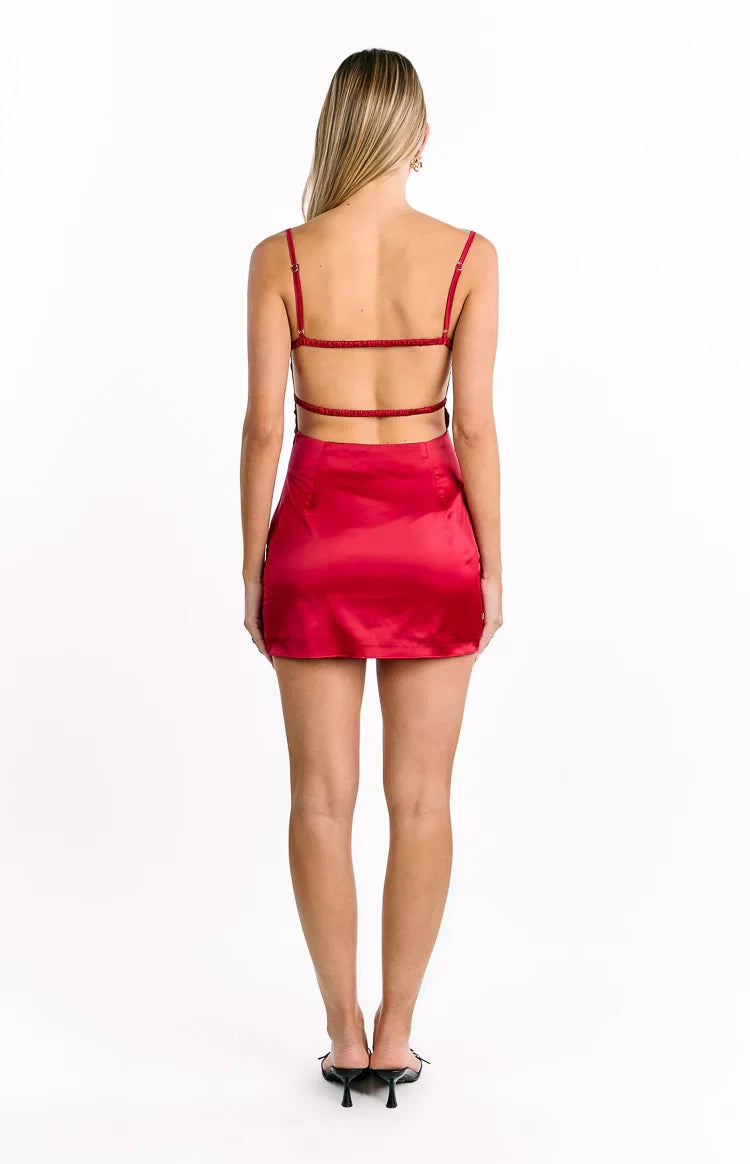 Satin Sheath Sweetheart Sleeveless Strappy Back Mini Homecoming Dress