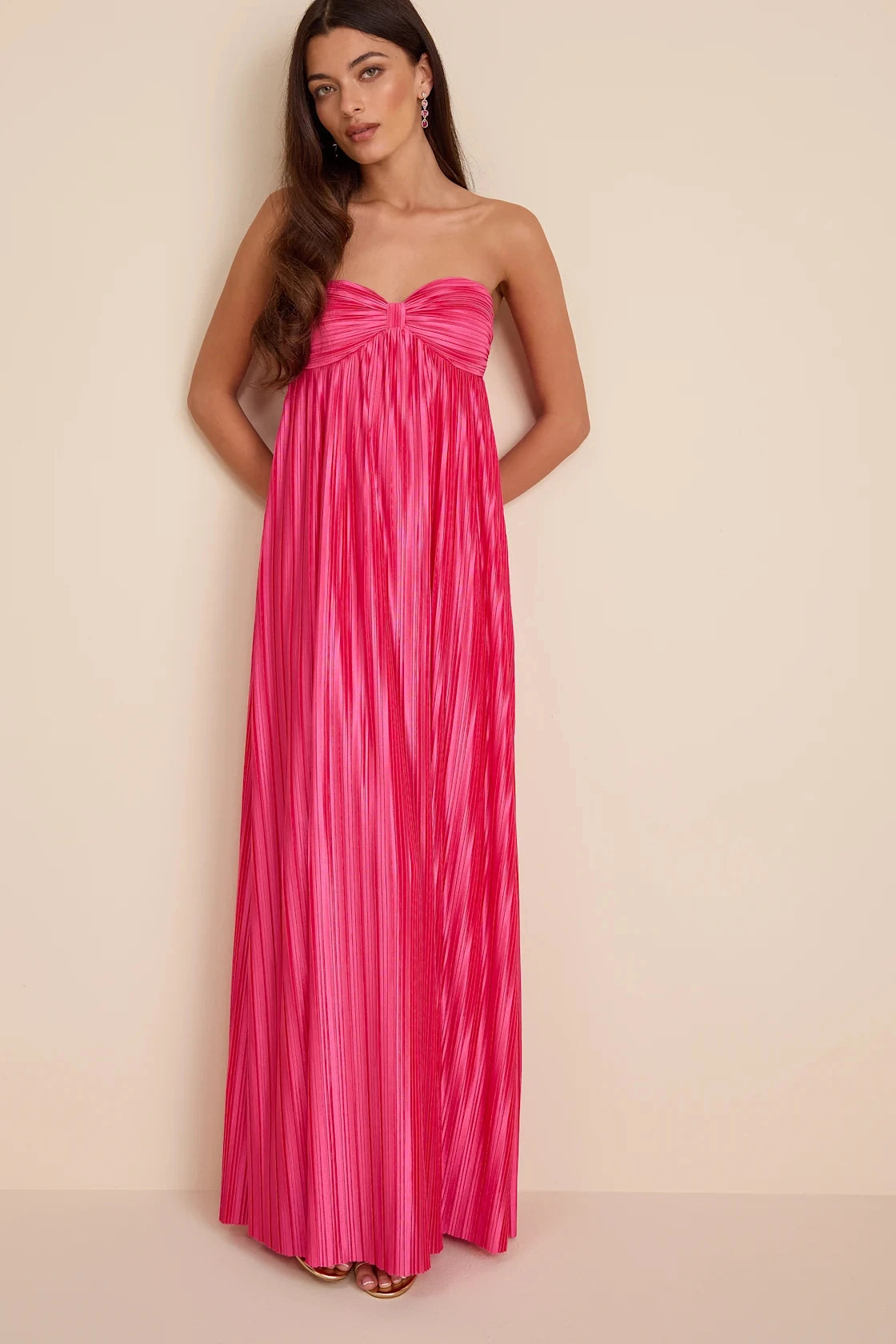 Emerald Green Column Strapless Sweetheart Open Back Maxi Bridesmaid Gown Vedress