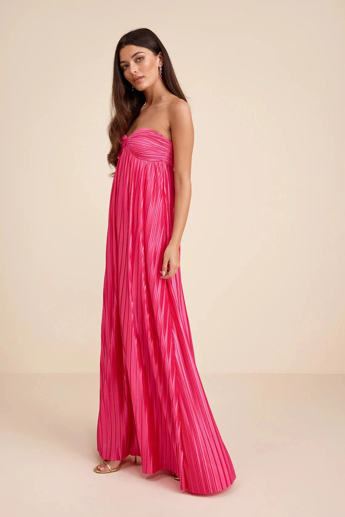 Emerald Green Column Strapless Sweetheart Open Back Maxi Bridesmaid Gown Vedress