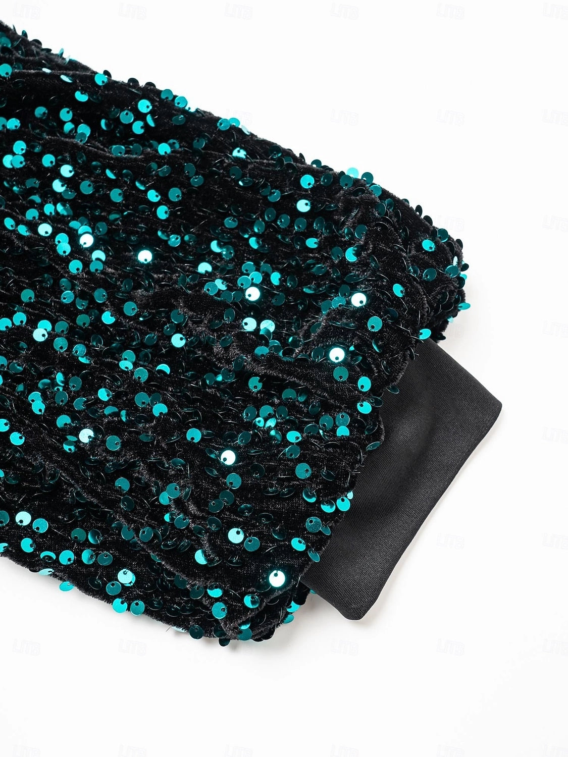 Sequin H Round Neck Puff Sleeve Closed Back Midi Prom Dress
