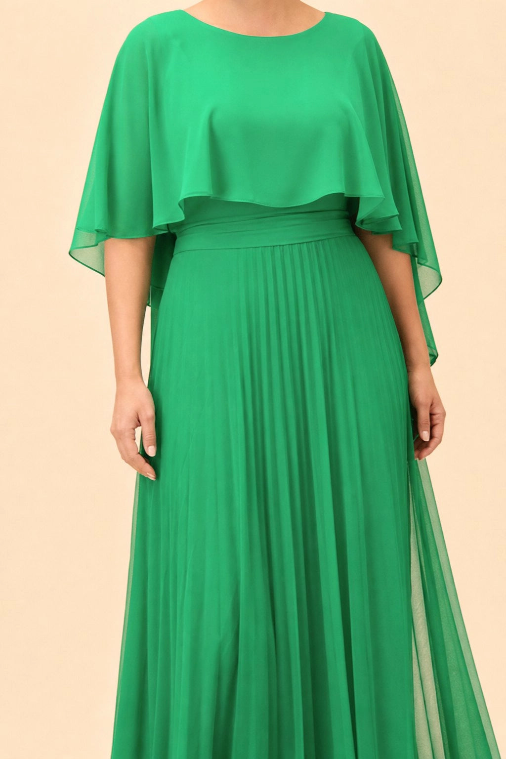 Royal Blue A‑Line Cape Sleeve Zipper Back Long Mother of the Bride Dress
