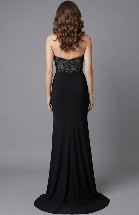 Elegant Mermaid Sweetheart Strapless Zippered Back Court Train Evening Gown