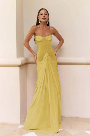 Refined Sheath Sweetheart Strapless Straight Back Floor-Length Prom Dress
