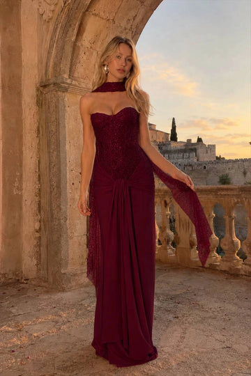 Romantic Sheath Sweetheart Neckline Sleeveless Open Back Floor Length Prom Dress