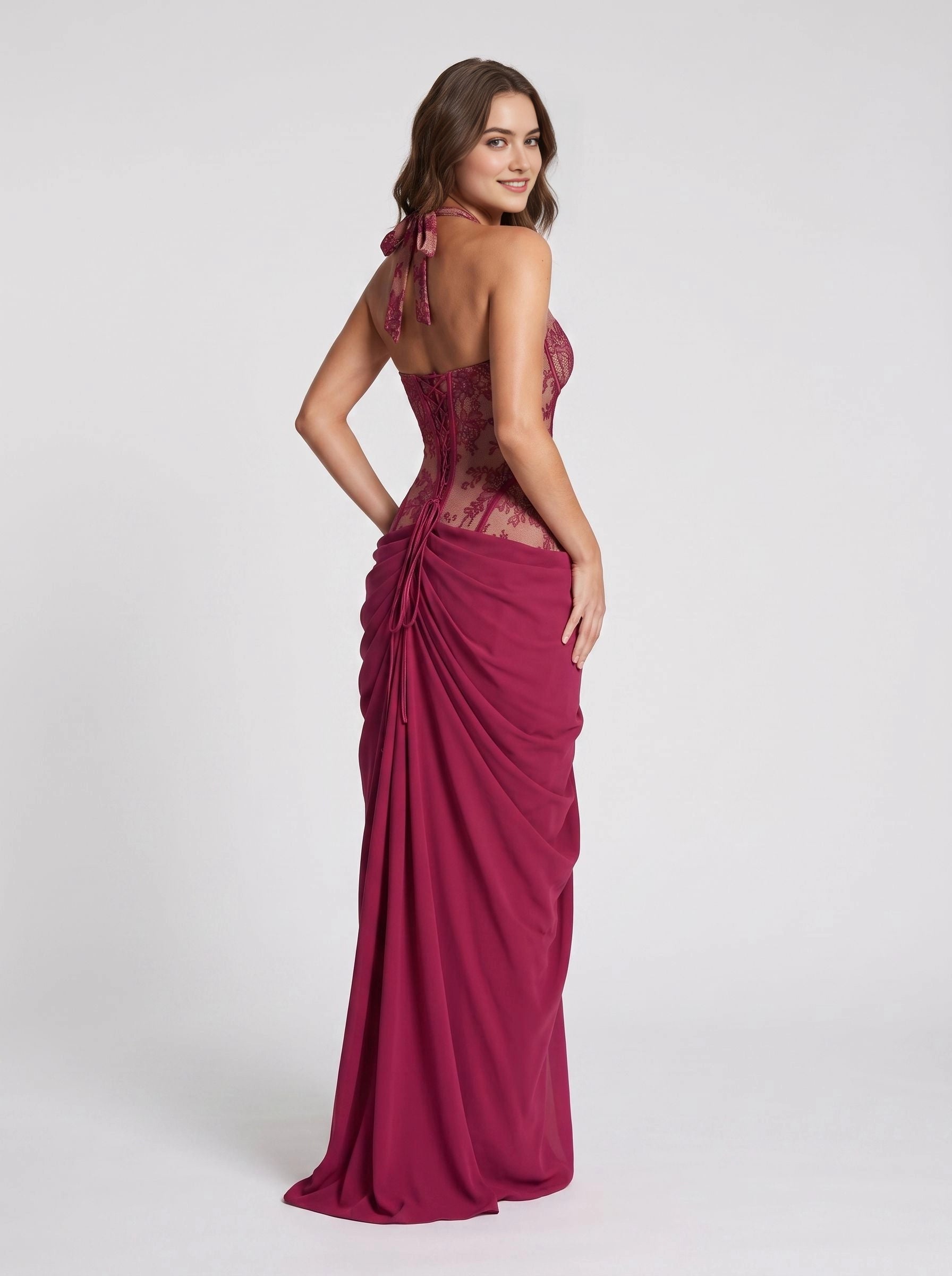 burgundy‑lace‑corset‑mermaid‑long‑prom‑dress‑back