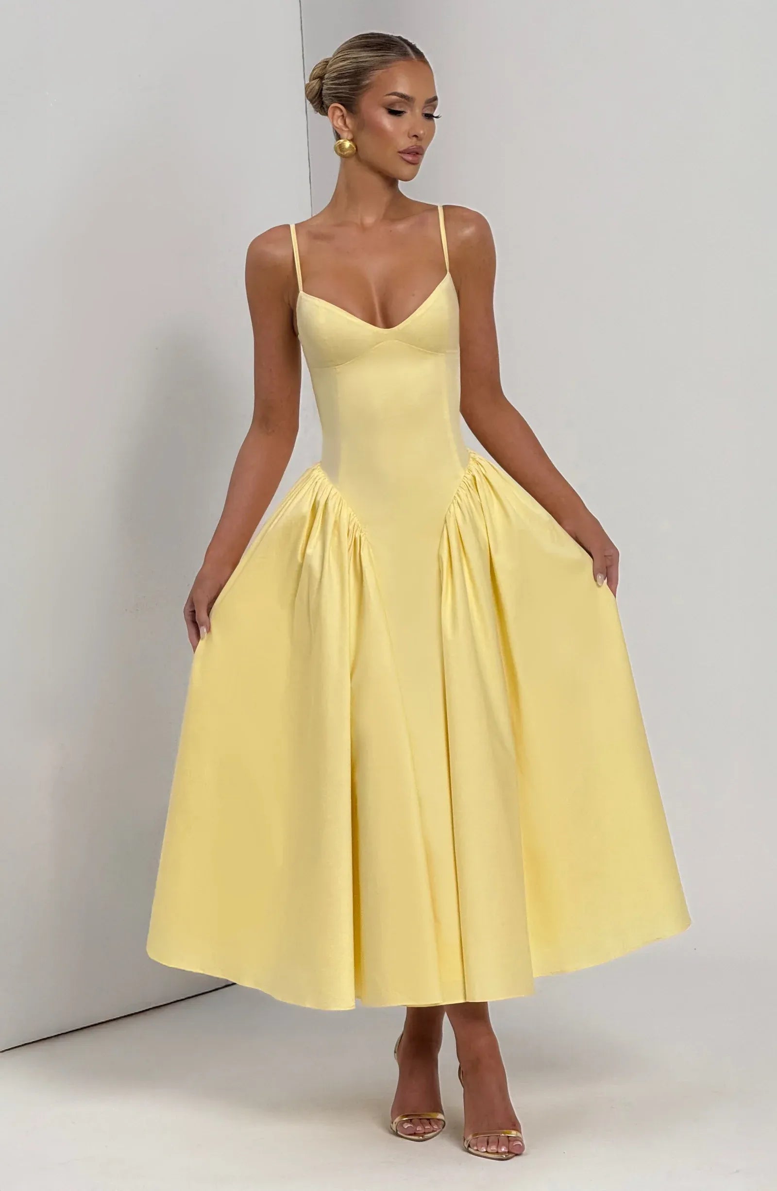 Elegant A-Line Sweetheart Sleeveless Midi Drop-Waist Lace-Up Cocktail Dress