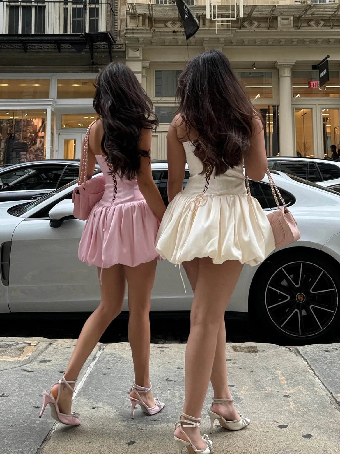 Elegant Structured Strapless Sleeveless Satin Mini Homecoming Dress Bubble Hem Party Dress