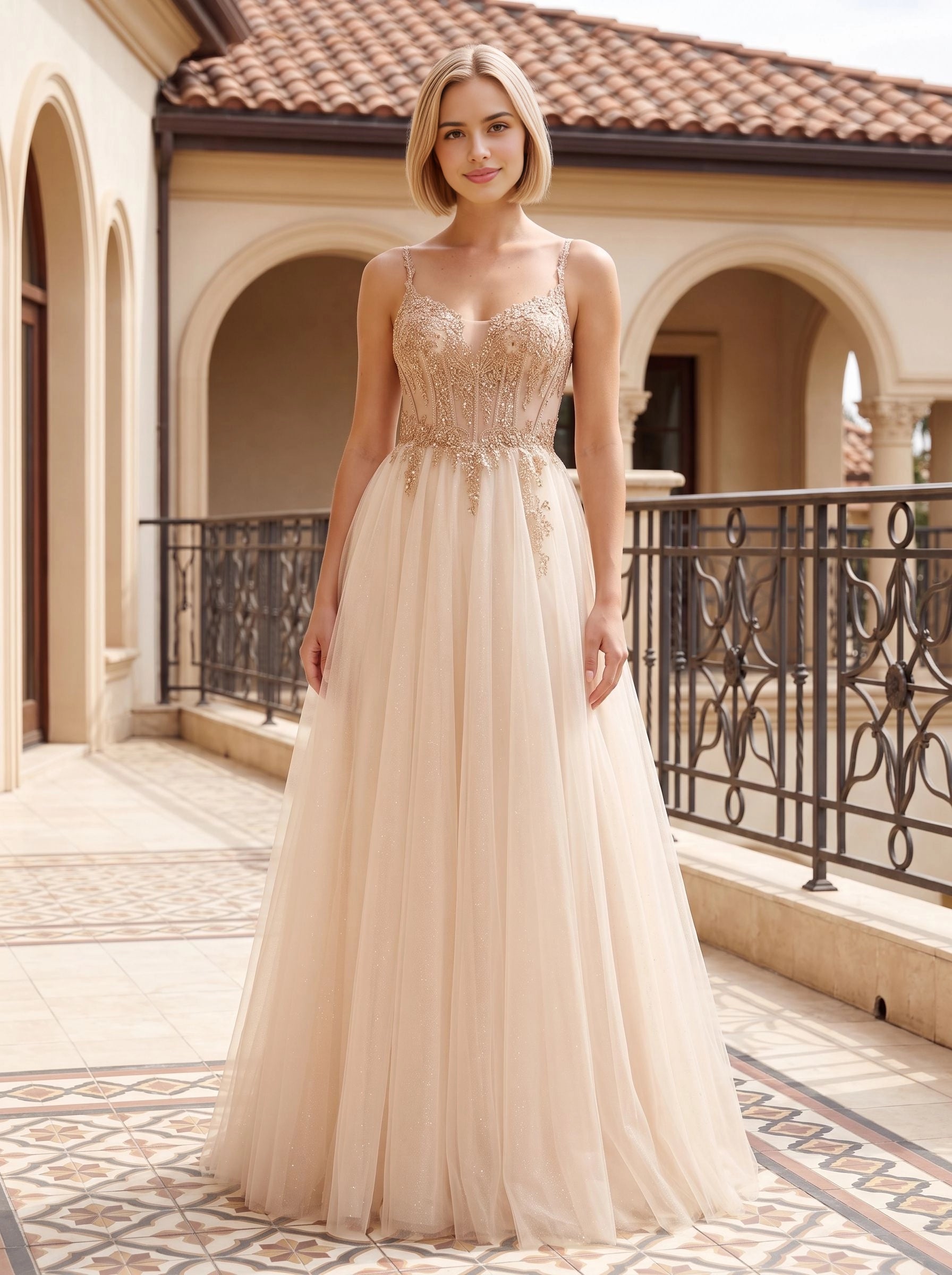 Elegant A‑Line Sweetheart Spaghetti‑Strap Corset‑Back Floor‑Length Wedding Guest Dress