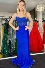 Glamorous Emerald Green Sequin Mermaid Backless Prom Gown