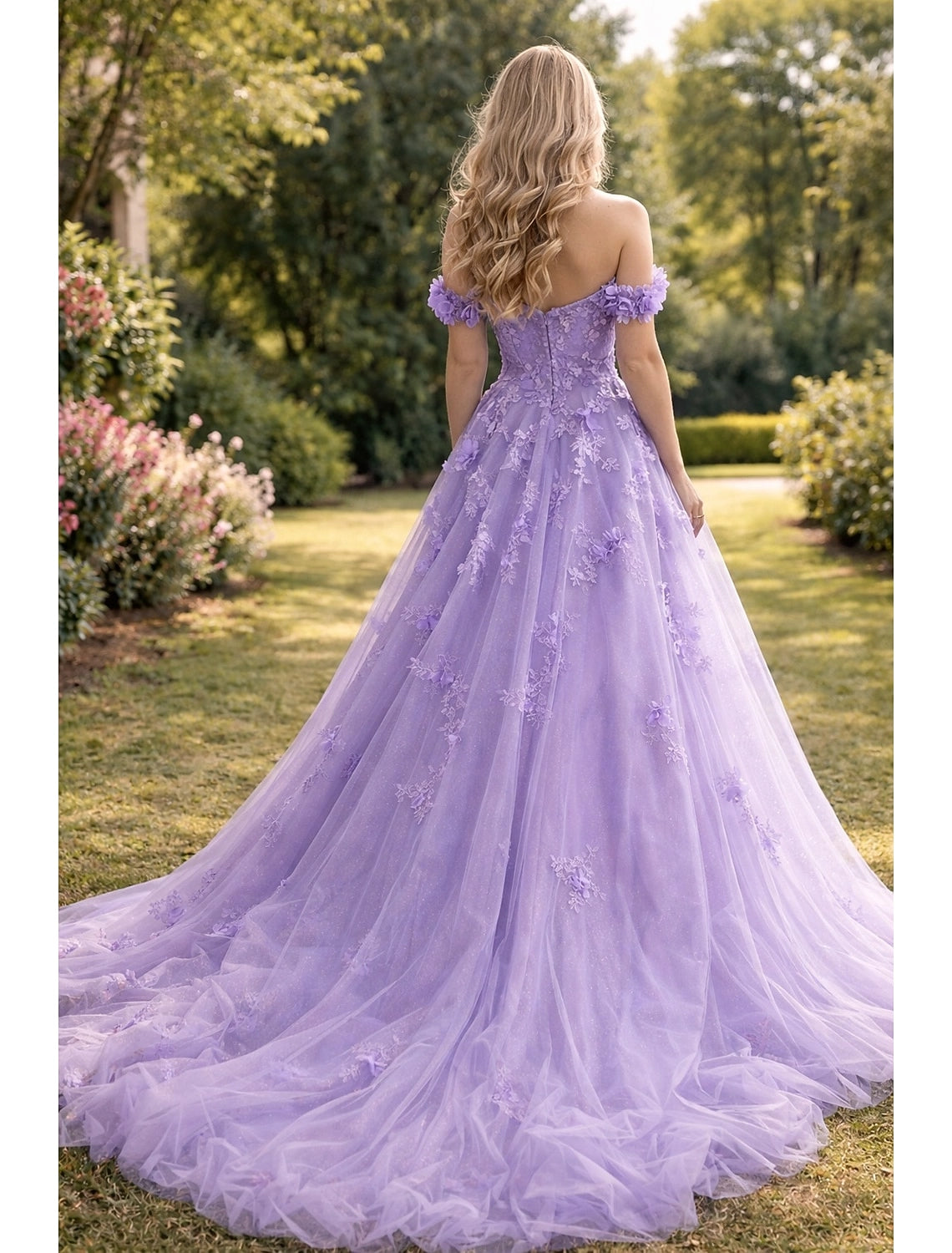 Soft Mint A-Line Off Shoulder Strapless Open Back Train Prom Dress