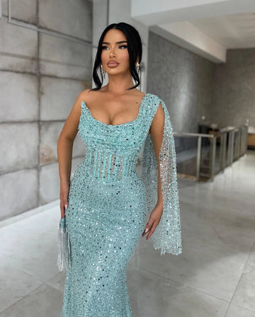 Radiant Mermaid Sweetheart Neckline One Shoulder Floor Length Prom Dress