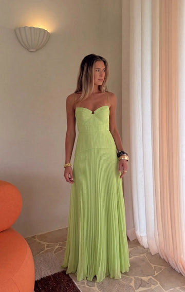 Dreamy A Line Sweetheart Neck Spaghetti Strap Pleated Back Prom Dress