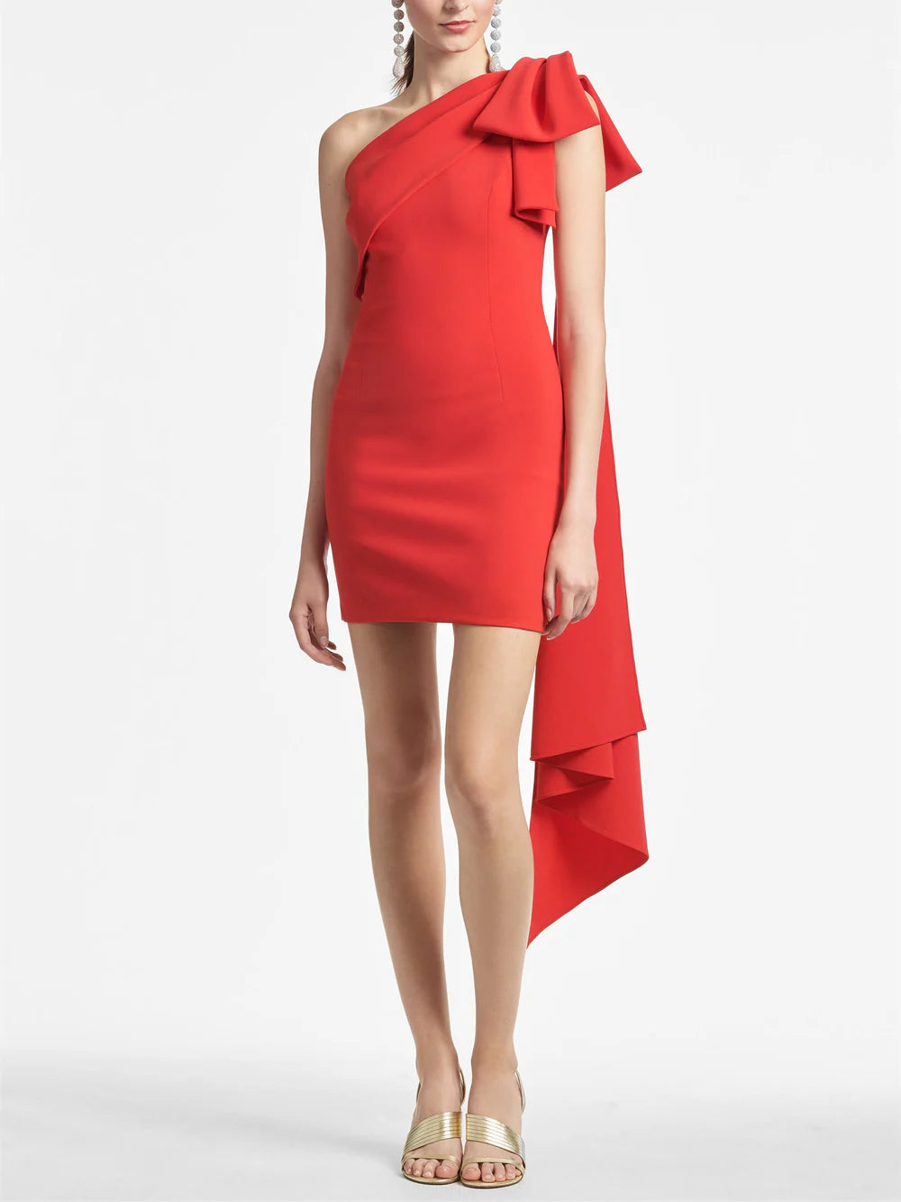Sheath/Column One-Shoulder Sleeveless Cocktail Evening Dress with Bowknot