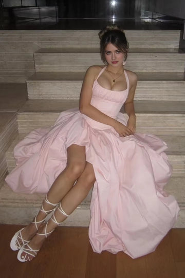 Romantic Ball Gown Sweetheart Halter Lace-Up Floor Length Prom Dress