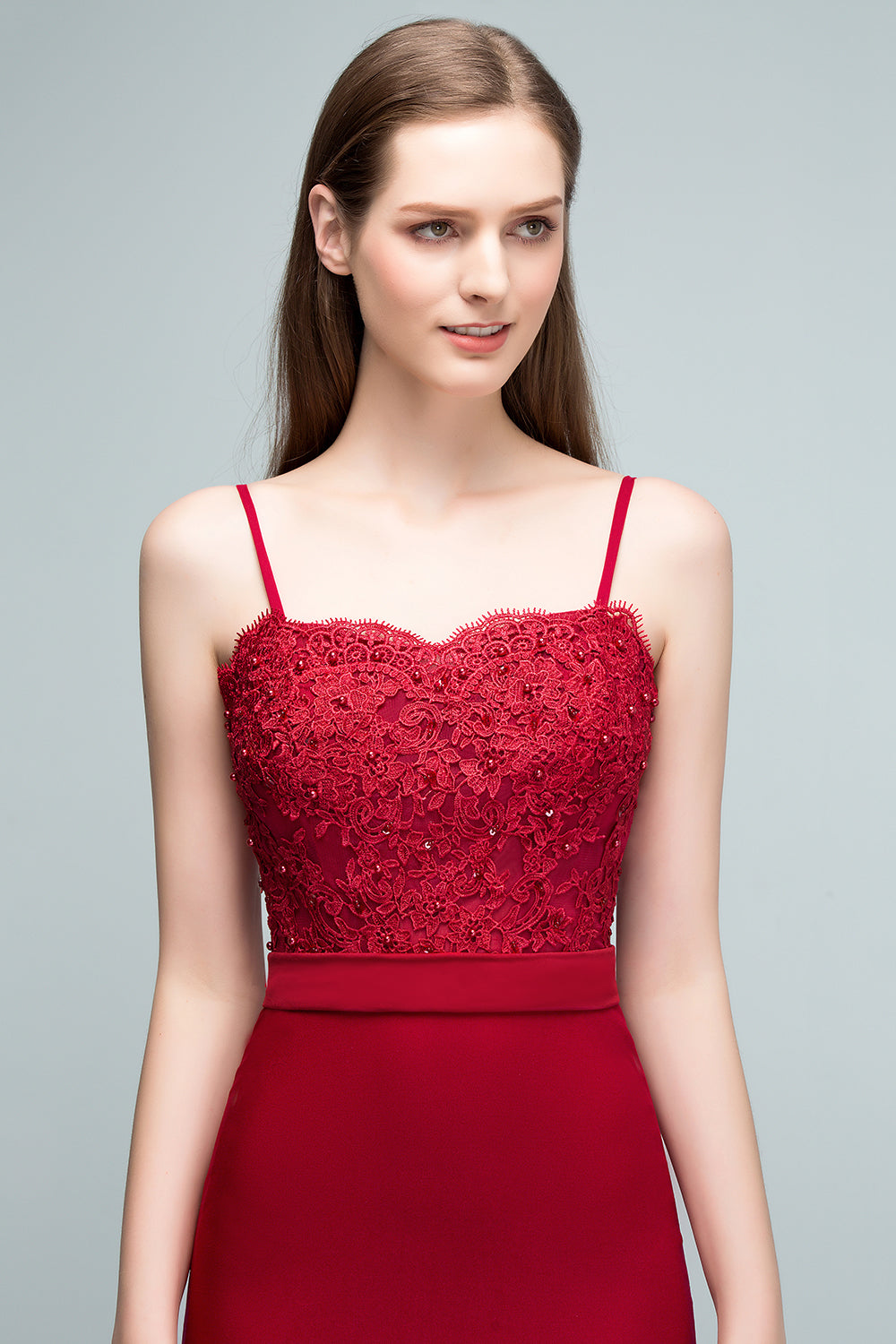 Mermaid Sweep / Brush Train Spaghetti Straps Sweetheart Sleeveless Evening Gown Floor-Length Bridesmaid Dresses