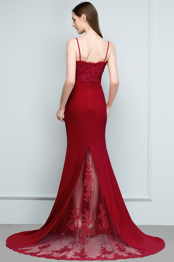 Mermaid Sweep / Brush Train Spaghetti Straps Sweetheart Sleeveless Evening Gown Floor-Length Bridesmaid Dresses