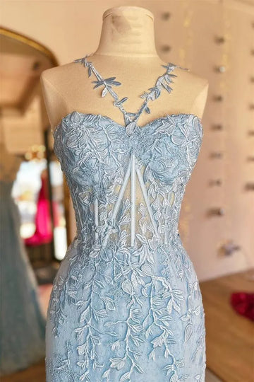 Romantic Red Lace One-Shoulder Mermaid Prom Gown