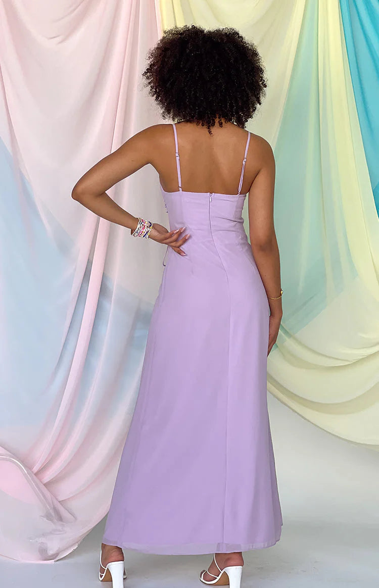 Elegant Sheath Square Neck Spaghetti Strap Tie Side Maxi Evening Dress