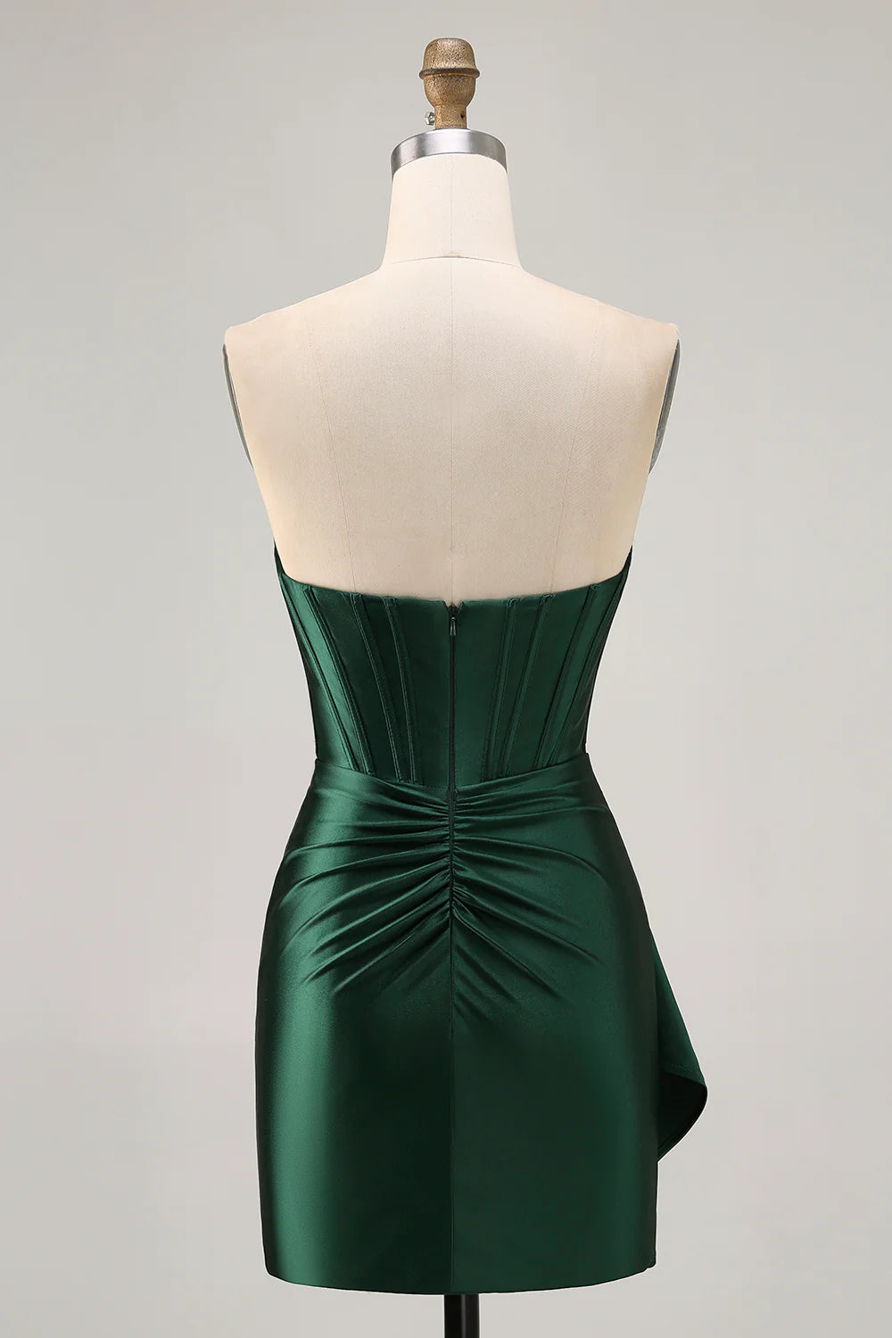 Bodycon Strapless Satin Short Corset Cutout Homecoming Dress